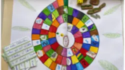 Ein Quiz, selbst ausgedacht. Aufgemalt auf Papier