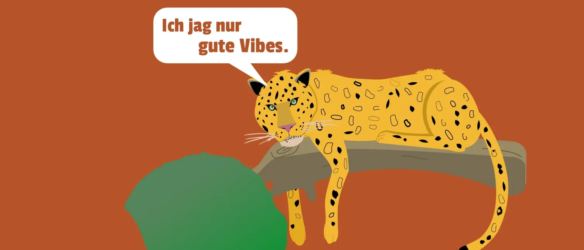 Das Bild zeigt einen gezeichneten Jaguar auf einem Ast.