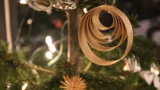 Ringe-selbstgemachter Baumschmuck ©A.Hömberg Selbst gemachter Baumschmuck aus verschieden große Papier-Ringen ist immer ein Hingucker.